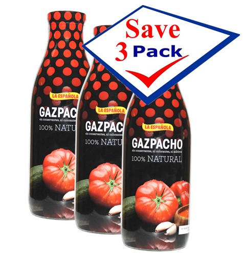 La Española Gazpacho 100 % Natural 33.8 oz Pack of 3